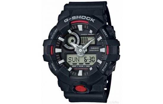 Часы наручные Casio G-Shock GA-700-1ADR WR200 (20 atm) Black-red