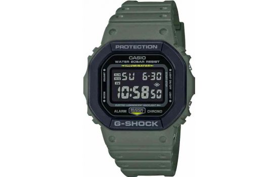 Часы наручные Casio G-Shock DW-5610SU-3DR Green (черный дисплей зеленый корпус)