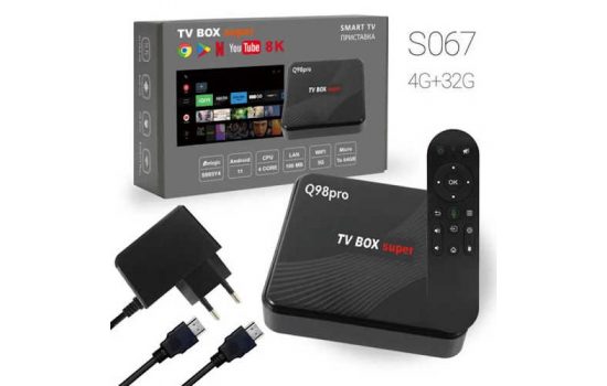 Smart TV Q98 Pro 4/64GB Android 11,0,Wi-Fi