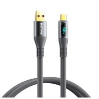 Remax RC-C030 USB Type-C Grey zisee series 66W all-compatible elastic data cable with digital display 