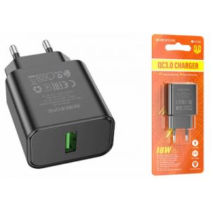 сзу Borofone BA72A Spring single port QC3.0 black сзу Borofone BA72A Spring single port QC3.0 black