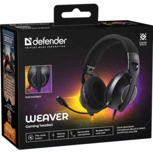Игровая гарнитура Defender Weaver 62540 RGB, проводная  2 м. Black